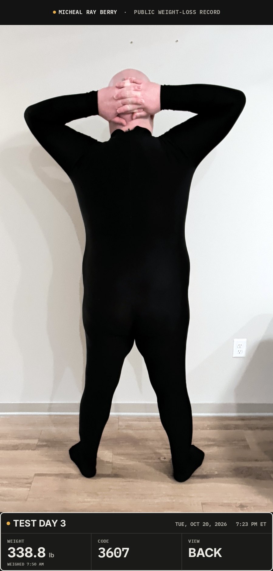 Micheal Ray Berry, day 3, back view